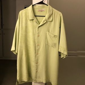 Tommy Bahama Short Sleeve Hawaiian Shirt Silk Green XL
